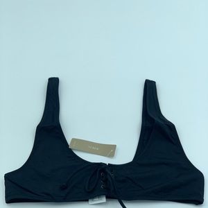 NWT J Crew Black Playa Waikiki Lace up Bikini Top